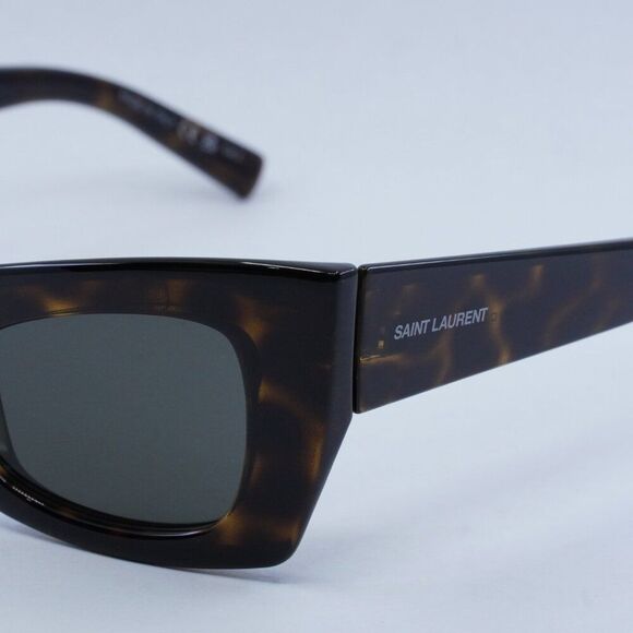 Saint Laurent SL702 002 Sunglasses - Dark Havana Frame, Grey Lenses - Picture 3 of 12